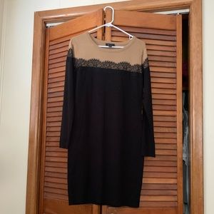 Sweater Dress w/ Lace Detail